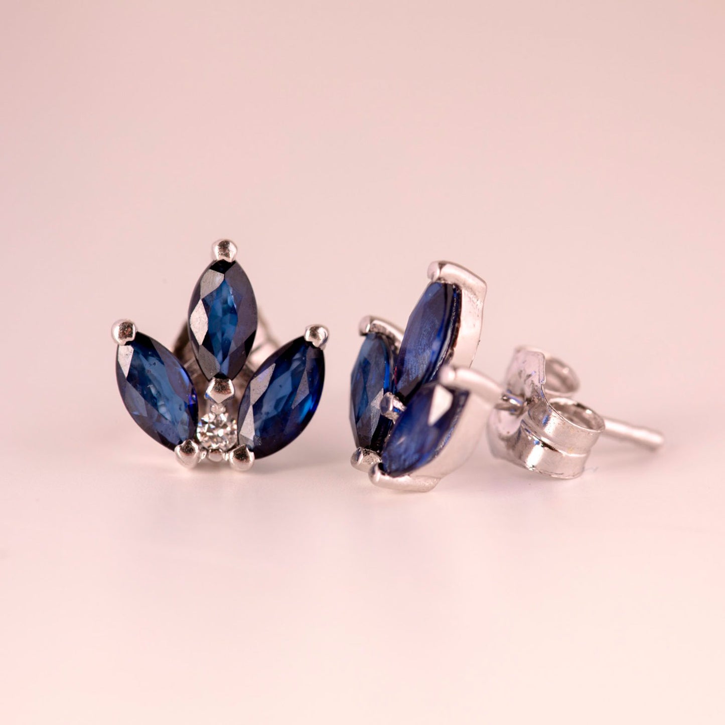 Aretes Baby Marquisse Sapphire & Diamond