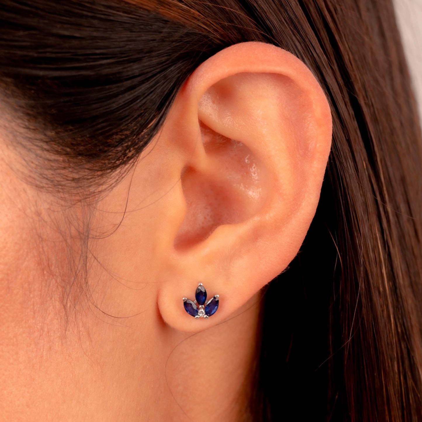 Aretes Baby Marquisse Sapphire & Diamond