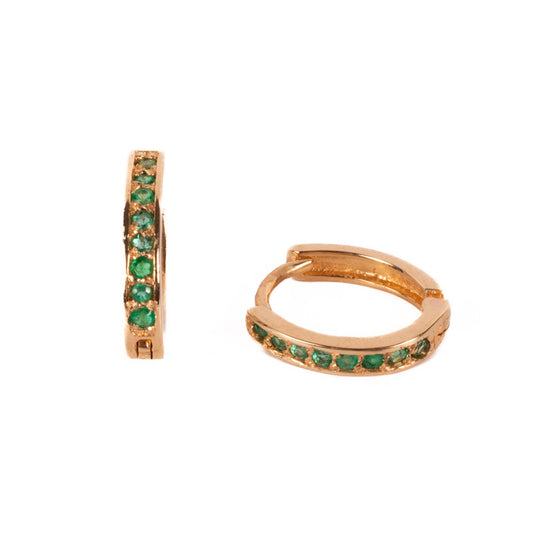 Mini Hoops Halo in Emerald