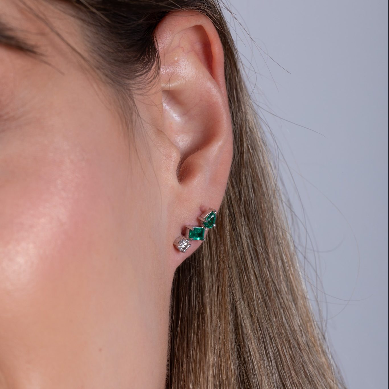 Aretes Emerald Falls & Diamond