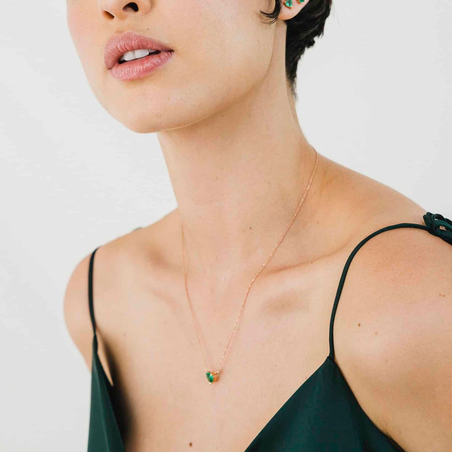 Gargantilla Emerald Heart in Rose