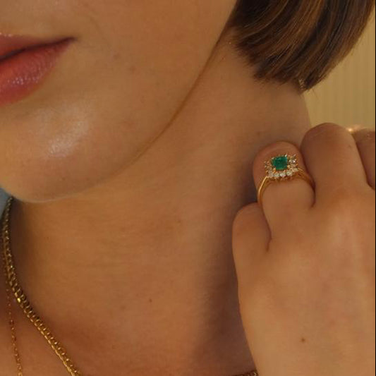 Anillo esmeralda crown