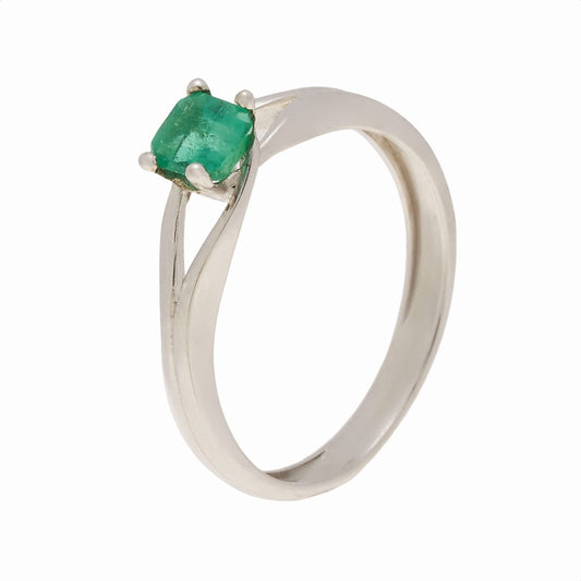 Anillo Pure Emerald in white
