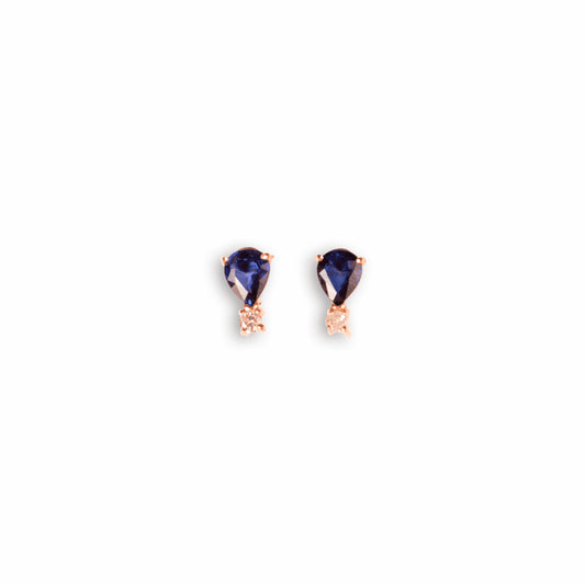 Aretes Sapphire and Diamond Drop