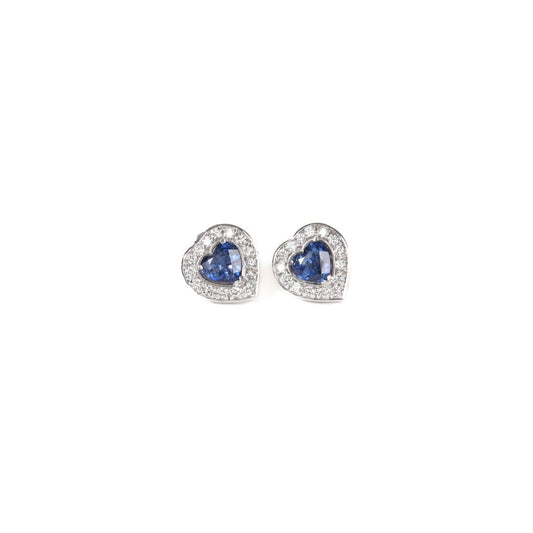 Aretes Heart Sapphire & Diamonds