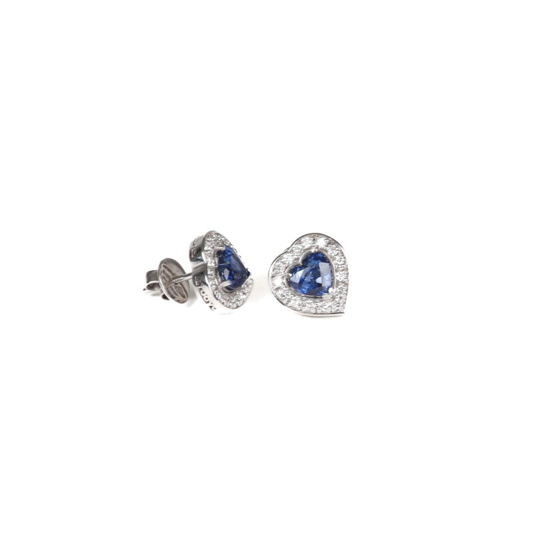 Aretes Heart Sapphire & Diamonds