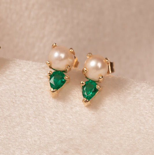 Aretes Alma in Emerald