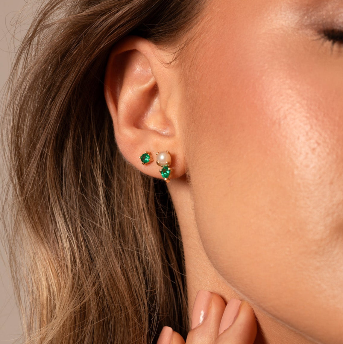 Aretes Alma in Emerald