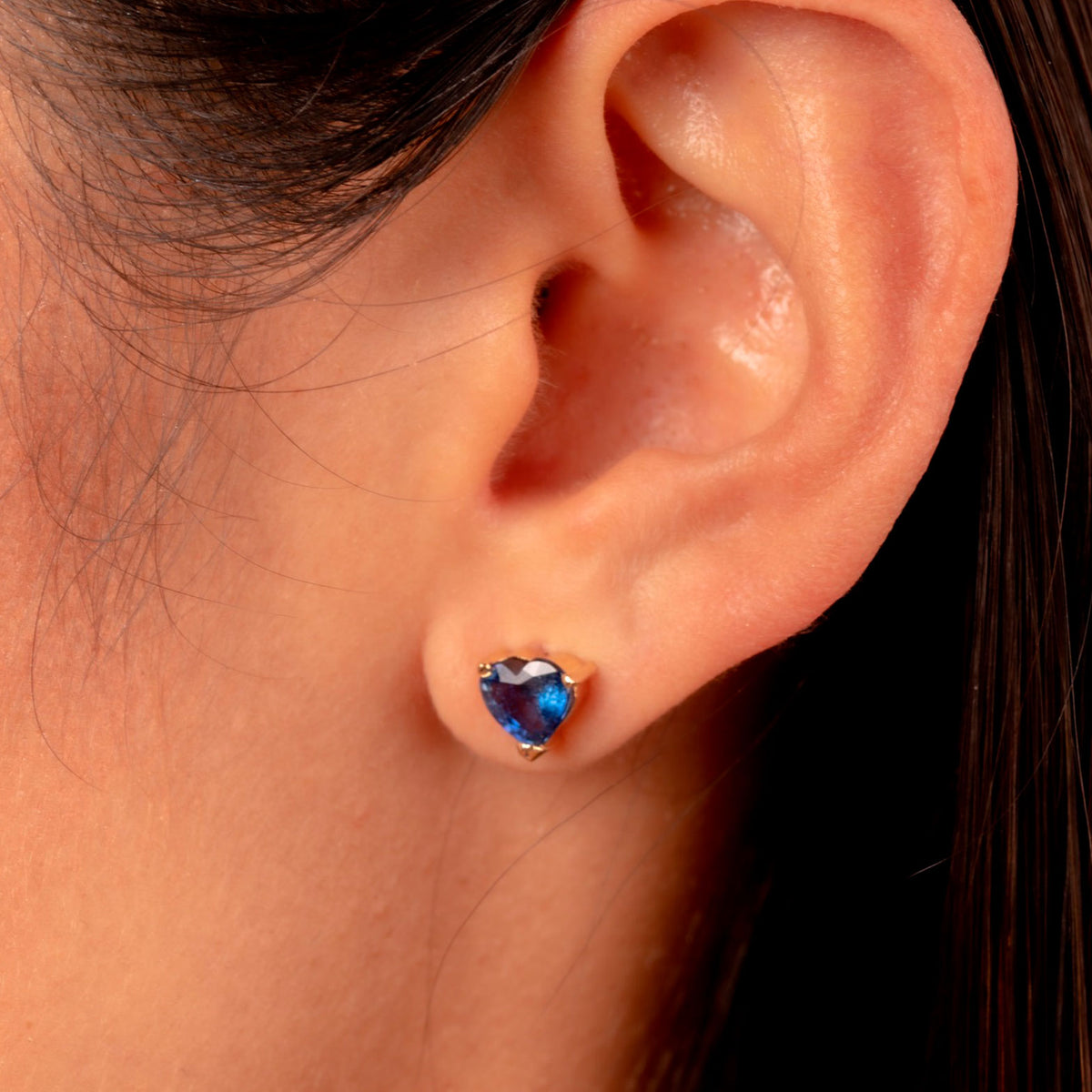 Aretes Heart Sapphire