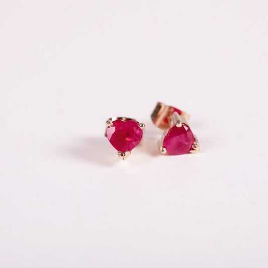 Aretes Heart Ruby