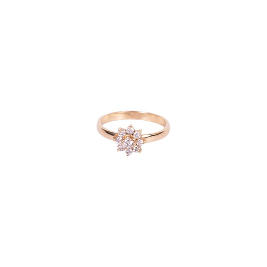 Anillo diamante flor