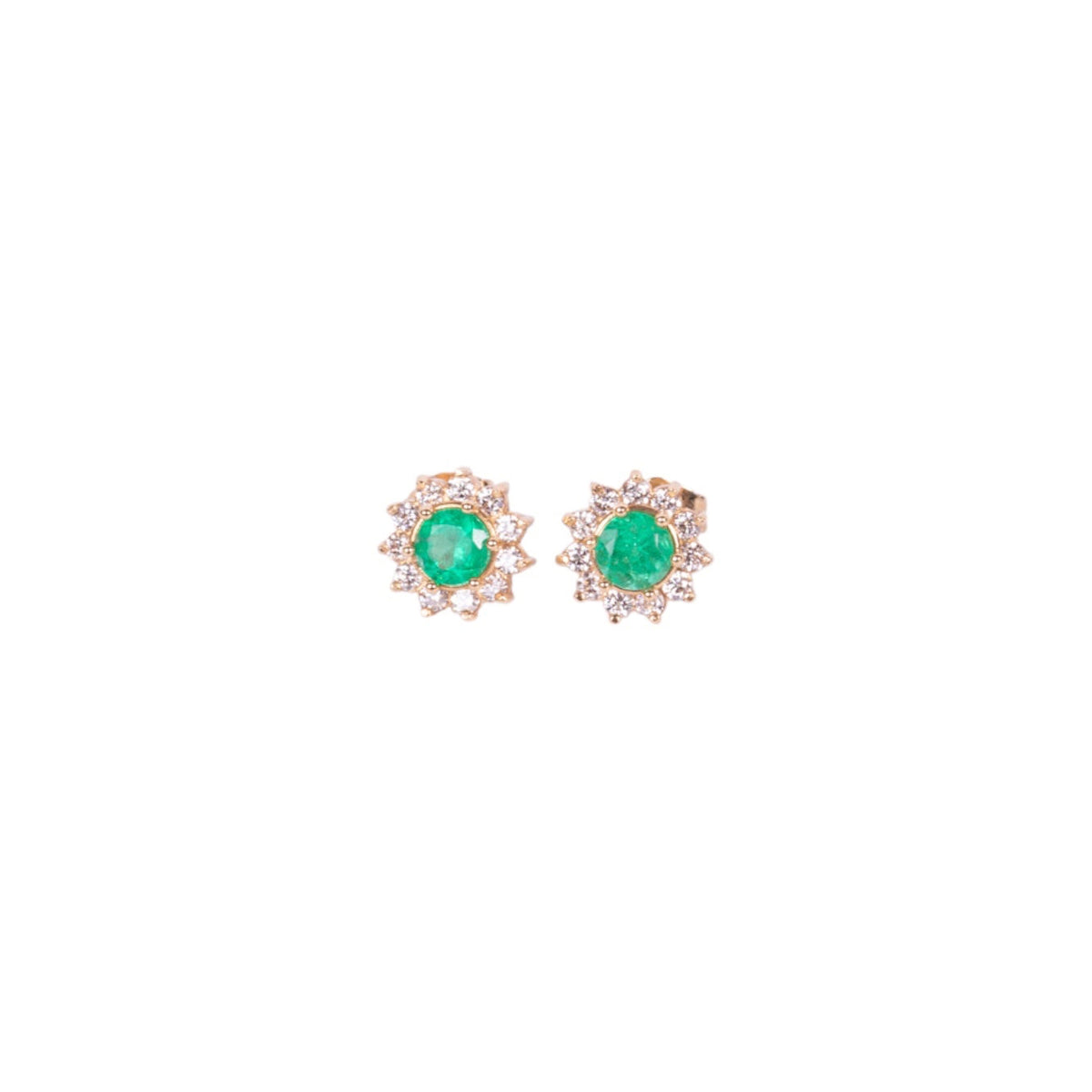 Aretes Emerald and Diamonds
