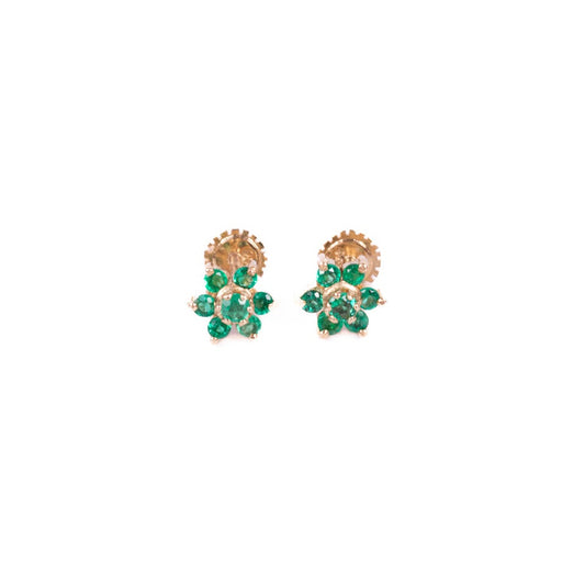 Aretes emerald flower