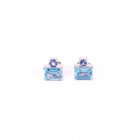 Aretes brillo azul