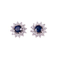 Aretes flor zafiro
