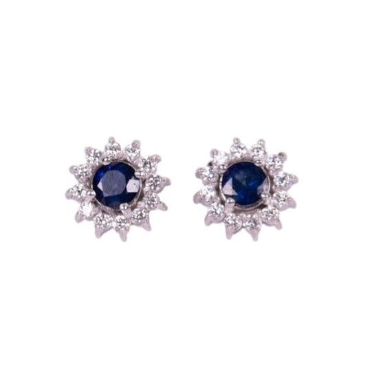 Aretes flor zafiro