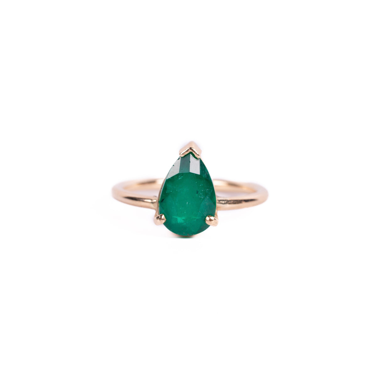 Anillo gota esmeralda