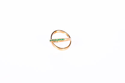 Anillo cruzado esmeraldas