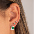 Aretes Square Emerald & Diamonds