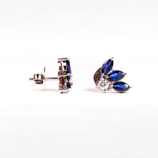 Aretes Diamond & Marquise Sapphire