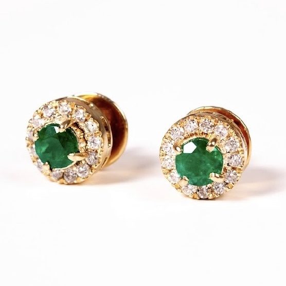 Aretes Romina Emerald and Diamonds