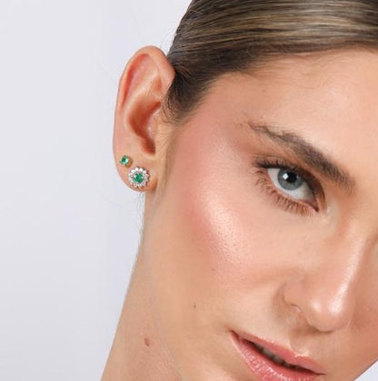 Aretes Emerald and Diamonds