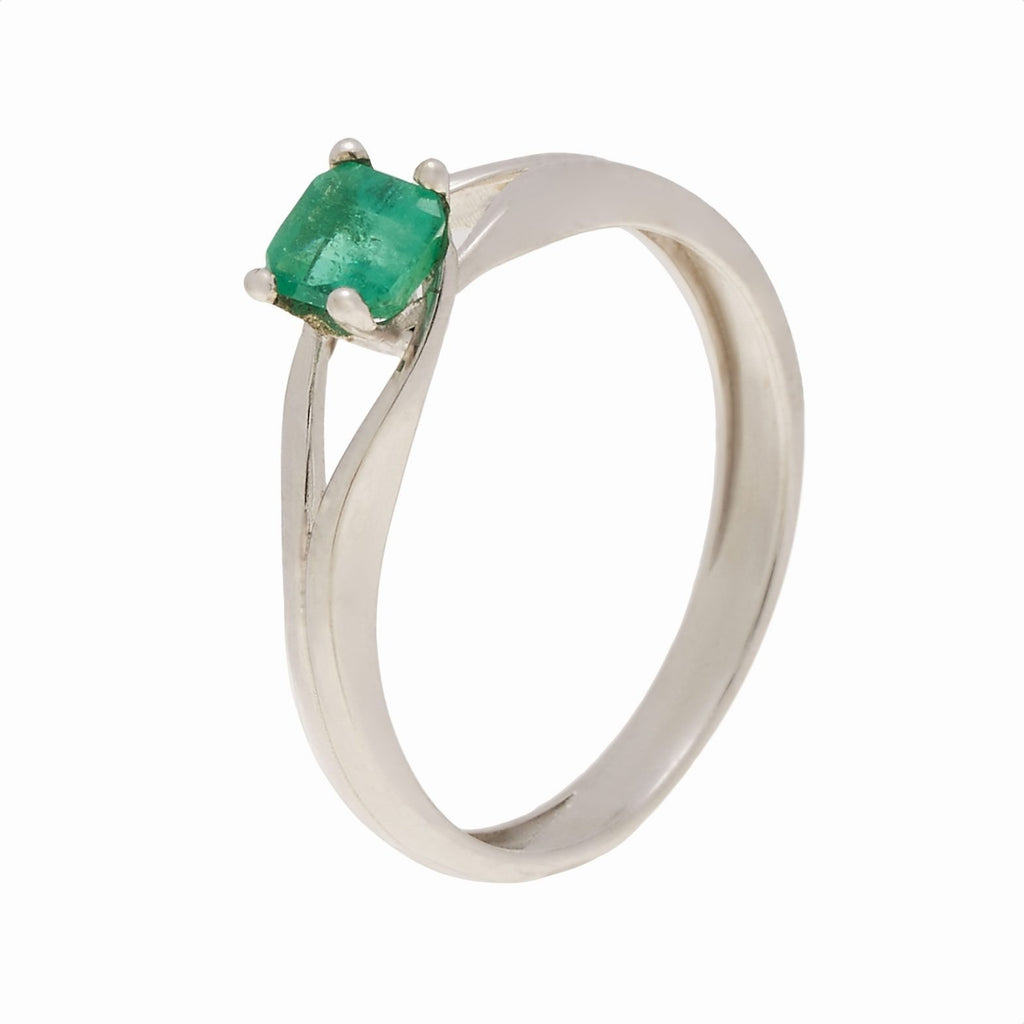 Anillo Pure Emerald in white
