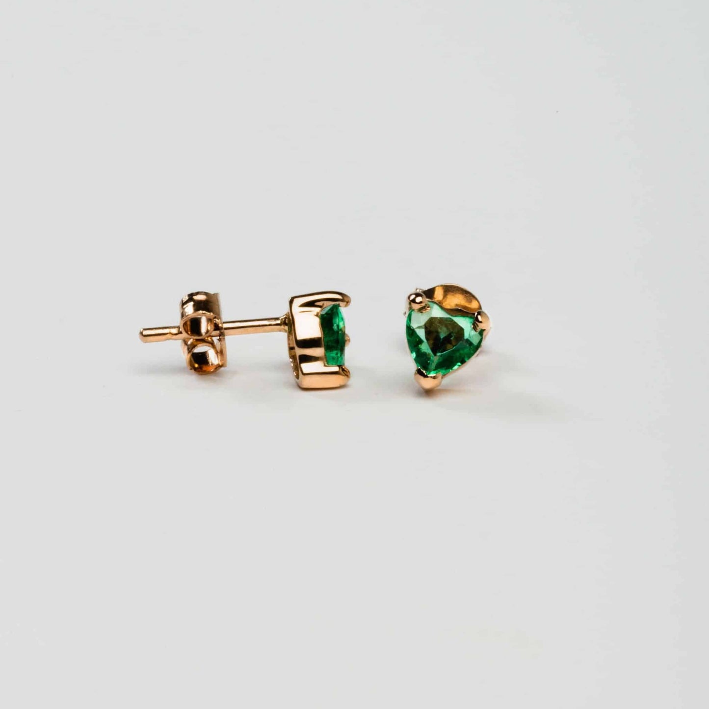 Aretes Emerald Heart in Rose