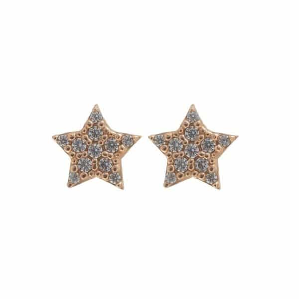 Aretes estrella en Oro Amarillo, Oro Blanco y Oro Rosa de 18 Kilates full circones