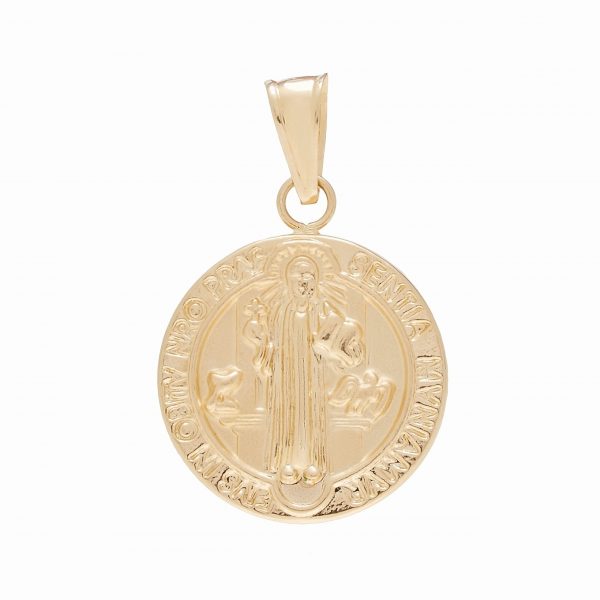 Medalla San Benito en Oro Amarillo de 18k